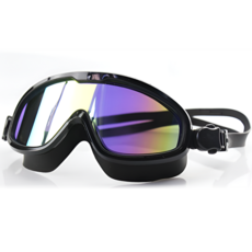 투펄슨 김서림방지 와이드 미러렌즈 고글 물안경 + 보관케이스, 블랙, 1개