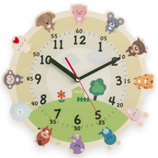 베짓 아이방 교육용 무소음 벽시계 - 12간지 우리가족 띠, 초침