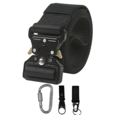 여름방학 남성 전술 등산 아웃도어 벨트 허리띠 키링 세트, 블랙 벨트(키링 세트), 1개