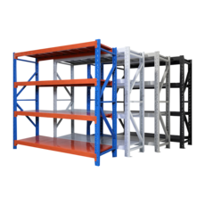 나이스선반 중량랙 하중총1000kg 높이2m 고무망치 무료증정 하중 무볼트 철제선반 경량랙 앵글선반 조립식 창고선반 파렛트랙 물류선반 튼튼한선반, 1세트, 블루오렌지 독립형 2000X1500X600 2단