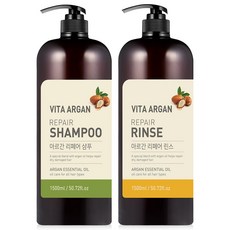 비타아르간 대용량 약산성 샴푸+린스, 1세트, 1.5L