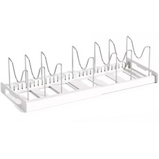 타리홈스 후라이팬 정리대 길이조절 그릇 접시 냄비 주방 정리, 1개, 화이트, 1단