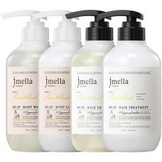 [헤어&바디 4종 세트] 제이멜라 인 프랑스 페이보릿 퍼퓸 샴푸+트리트먼트+바디워시+바디로션 대용량 풀케어 500ml SET, 라임 앤 바질 헤어+바디 세트, 1세트