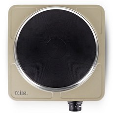 키친아트 미니멀 핫플레이트 1구 전기레인지 모든용기가능 핫플레이트, 프리스탠딩, 진베이지