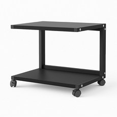 오디오 장식장 ㄷ자 거실 스피커 선반 기기 앰프 다이 바퀴 이동식 트롤리 턴테이블 거치대, 블랙 50*40*45