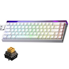 AULA HERO 68 HE 마그네틱 자석축 기계식 키보드 유선 8K 게이밍 키보드, RGB lighting box wired, White Contour Line