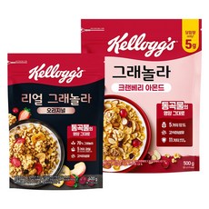 켈로그 리얼 그래놀라 400g x 1개 + 크렌베리 그래놀라 1개(총 2박스), 1세트