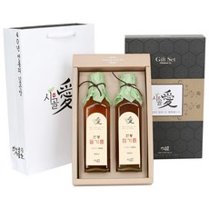 방앗간 사람들 국산 참기름 들기름 생들기름 선물세트, 국산 참기름300ml+들기름300ml, 2병선물박스, 1개, 600ml