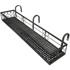 모칸도 베란다 화분걸이 난간 화분걸이대 (일반 직각형 100x25cm) 난간용 고리, 일반_직각형_100X25_블랙, 1개