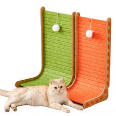 종이가루 날림없는 고양이 3D 수직 펠트스크래쳐, 1개, 베이지