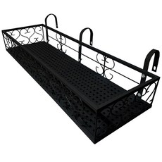 모칸도 베란다 화분걸이 난간 화분걸이대 (고층 직각형 80x25cm) 난간용 고리, 고층_직각형_80X25_블랙, 1개
