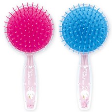 어린이 코스메틱 알록달록 빗 니냐 반짝이 브러쉬 | 헤어볼륨 블러시 | 글리터 헤어 브러시, A세트 (핑크+블루), 1개