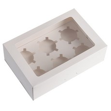 DD 투명창 원터치 일체형 머핀상자 쿠키포장 컵케이크박스 10개, 1세트, 화이트 D (6구)