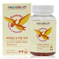 4가지 맛 키즈 비타민C 아연 꾸미 2.2g X 60꾸미 어린이비타민C 어린이아연, 60회분, 1박스