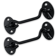 잔대리 화장실잠금장치 보조 고리 걸쇠, 블랙, 2개