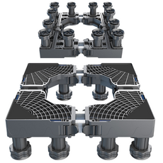 Raon 세탁기 받침대 12발, 1개, 더블 강화 프레임 그레이 12발 RJS-F03