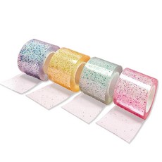 로앤제이 KC인증 양면 테이프 풍선 큐브 공 만들기 폭 4.8cm 길이 3m 투명, 테이프(펄) 4개