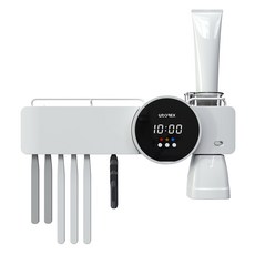 유토렉스 디아나 스마트 무선 칫솔 살균기 디지털시계 벽걸이 UV-C 히팅 건조기 소독 양치컵 URT-127CHW, 디아나 칫솔살균기 단품