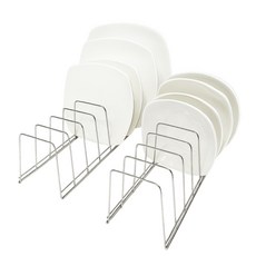 더상식 주방 깔끔 수납 거치 접시 정리대, 2개