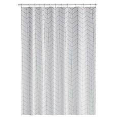 헤링본 모던 욕실 커튼+후크세트 북유럽 감성 방수 샤워 커텐 반투명 욕조 가리개 비닐 투명 화장실 목욕 용품, R99711W(헤링본화이트 200