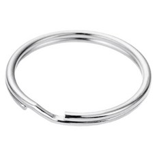 바이트 열쇠고리 키링 이중오링, 은색, 20x1mm, 50개