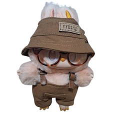 라부부 인형옷 꾸미기 세트 / 안경 포함, 브라운 버킷 햇, 1개