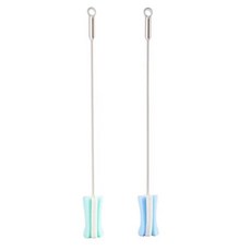 플랜메이 페트병 좁고 긴 세척 스펀지 솔 1+1, 1개, 그린+블루