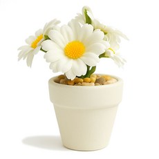 미니바움 납골당꾸미기 조화 꽃 화분 장식 소품, 화이트, 1개