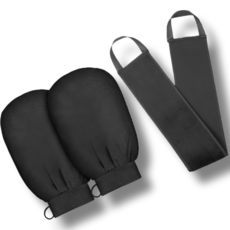 퍼스트홈 저자극 시원하게 때 잘 밀리는 때타올 때장갑 등때밀이, 1세트, 3개입, 다크블랙