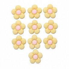 동글꽃 냉장고자석 현관문 자석 인테리어 마그넷, 노랑 동글꽃 10ps