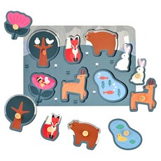 엔밀리밀리 피카부 꼭지퍼즐 시리즈 - 숲, 7피스, 1개