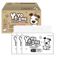 오너클랜 [요요쉬] 대용량 애견기저귀 여아용 1단계 90매 (30매 X 3P), 신생아, 9개