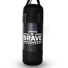 브레이브 저소음 가정용 샌드백 한국생산+연결밴드 80cm속빵빵, 브레이브 파워 샌드백_80cm_블랙 에디션