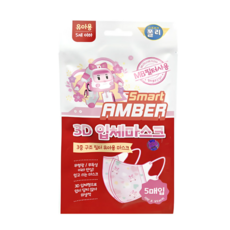 로보카폴리 유아용 5세이하 3D 입체마스크 폴리/엠버 - 1팩 5매입 x 5팩, 5개, 엠버