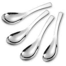 보니픽 스텐 큰숟가락 디저트 서빙 국물 스푼 수저, 4개