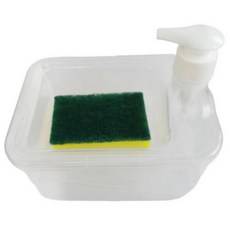 플랜메이 싱크대 주방세제 디스펜서 희석용기 수세미 거치대, 1개, 투명화이트