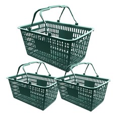마트바구니 쇼핑바구니 플라스틱바구니 x3개, 3개, 특대(진녹색)