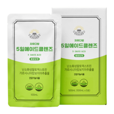 자유다방 5일 에이드 클렌즈 청포도맛 5p, 5개, 500ml