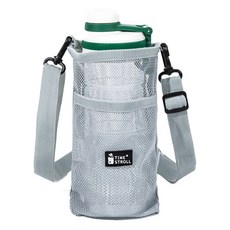 메쉬 포켓 물병가방 휴대용 텀블러 크로스백, 1개, 라이트그레이