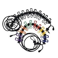 부라덜스 다용도 빨래줄 집게 걸이 2종세트, 무지개+블랙, 1세트