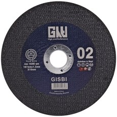 지스비 갓성비 절단석 107mm 스틸/스텐 겸용 핸드 그라인더 날 금속 메탈 철재 GCD 04C 02 16, 107mm/내경:16mm 절단석 (02타입), 1개