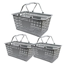 마트바구니 쇼핑바구니 플라스틱바구니 x3개, 대(회색), 3개
