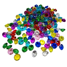 2cm 250피스] 다이아몬드 보석 어린이 가짜 장난감 크리스탈 보석칩 세트, 1개