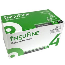 인슈파인 일회용 멸균주사침 인슐린 펜니들 4mm, 2개, 100개입