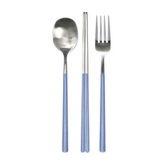 브리앙뜨 펄인러브 수저+포크세트, 1세트, 숟가락+젓가락+포크, 스카이블루