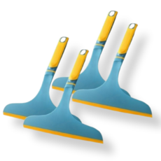 무만 물기제거 스퀴지 욕실 주방 미니 바닥 유리 2+2, 4개, 블루