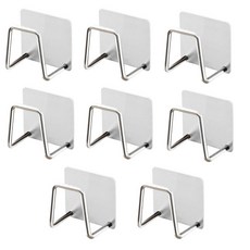 하코인하코 다용도 강력 접착식 주방 욕실 수세미거치대 8P, 1세트, 실버