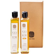 [더싱싱] 저온압착 참기름 200ml +들기름 200ml 선물세트, 1세트