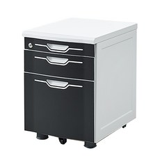 상도가구 DS 이동서랍 3단 서랍장 서랍 책상서랍장, 블랙