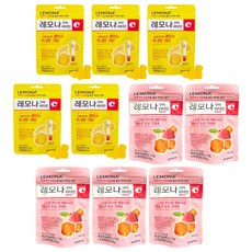 레모나 구미 레몬 5봉지 + 복숭아 5봉지, 1세트